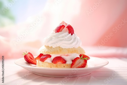 Summery Strawberry Shortcake, created with Generative AI technology