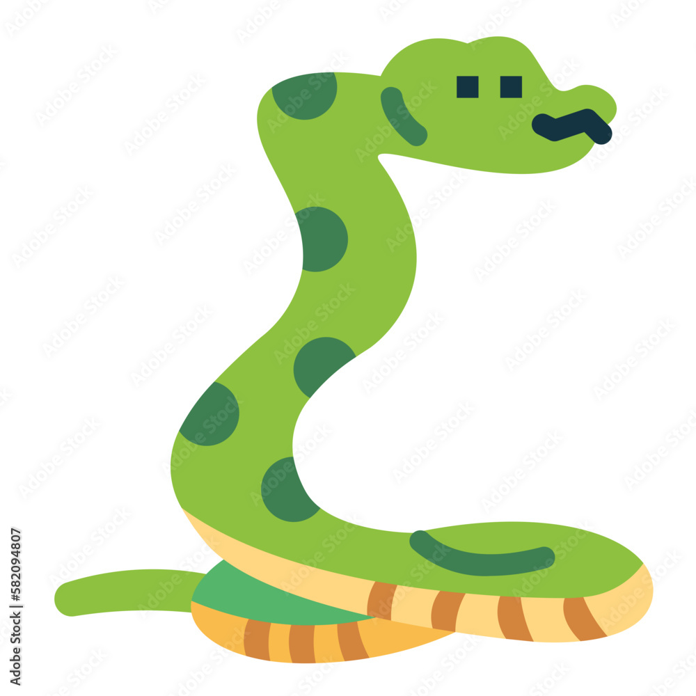 Fototapeta premium snake flat icon style