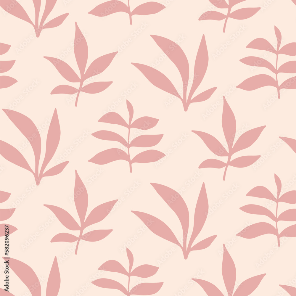 Retro Minimal Foliage Seamless Pattern