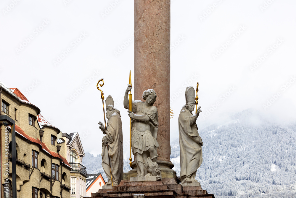 Fototapeta premium Column of St. Anna on Maria Teresa Street, Innsbruck, Austria