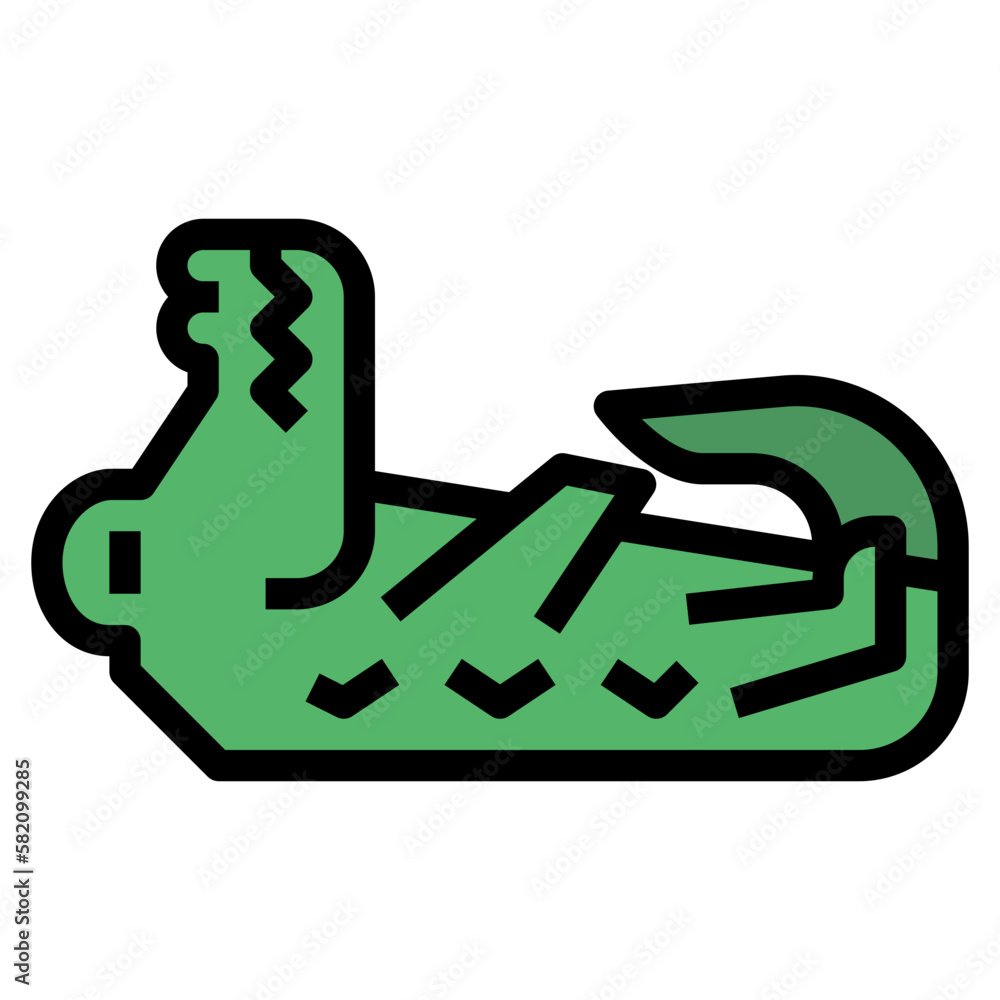 crocodile filled outline icon style crocodile filled outline icon style
