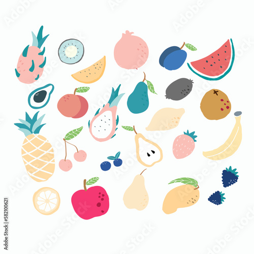 Doodle Fruit Vector Collection