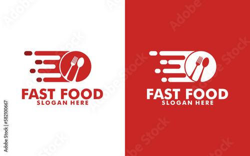 fast food logo, food take away or online food logo design template vector