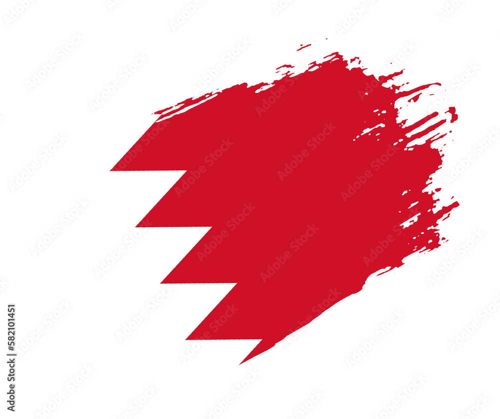 Artistic grunge brush flag of Bahrain isolated on white background. Elegant texture of national country flag Artistic grunge brush flag of Bahrain isolated on white background. Elegant texture of national country flag