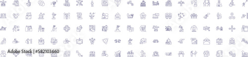 Ai assistants line icons signs set. Design collection of AI, assistants, assistants, Alexa, Siri, Cortana, Google, Home outline concept vector illustrations