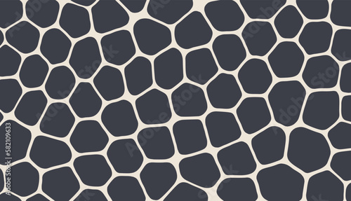 Abstract scientific background with cells or cell membranes. Black and white design. Vector illustration for print, textile, fabric, package, wrapping or cover.