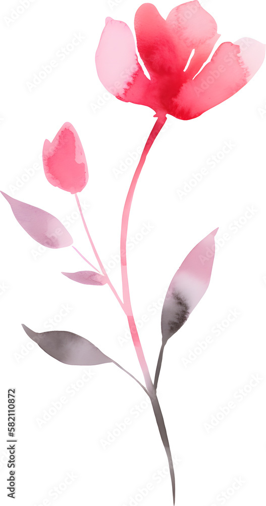 Pink flower watercolor Generative ai Pink flower watercolor Generative ai