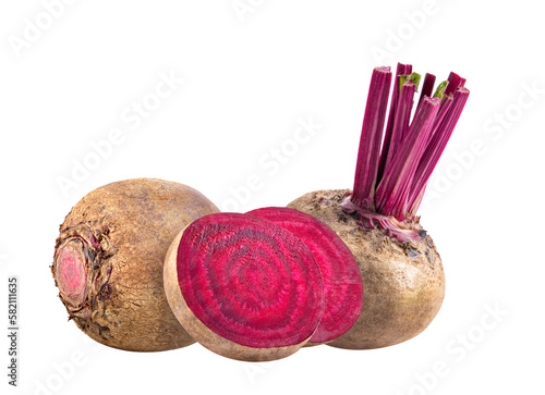 Beetroot with leaves on transparent png