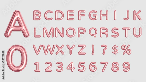 Pink Balloon Letters And Numbers