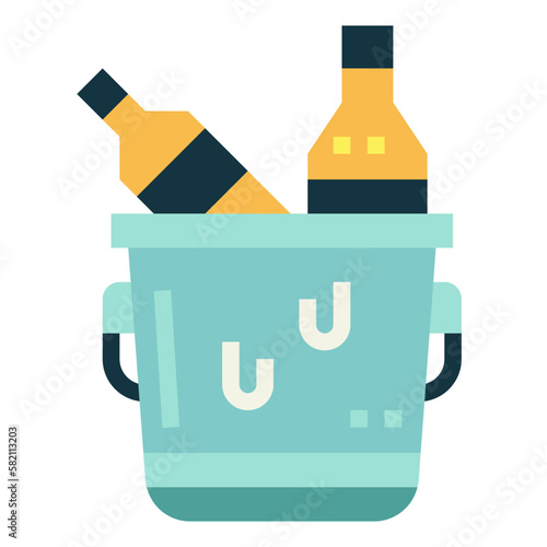 ice bucket flat icon style