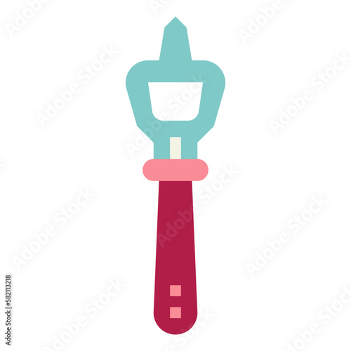 corkscrew flat icon style
