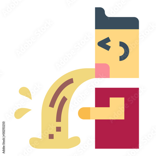 vomit flat icon style