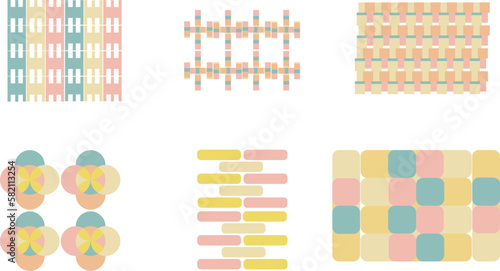 set of colorful shapes for pattern