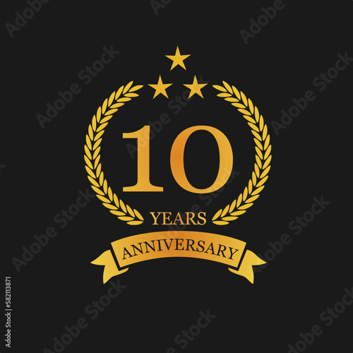10 th Anniversary logo template illustration. suitable for you