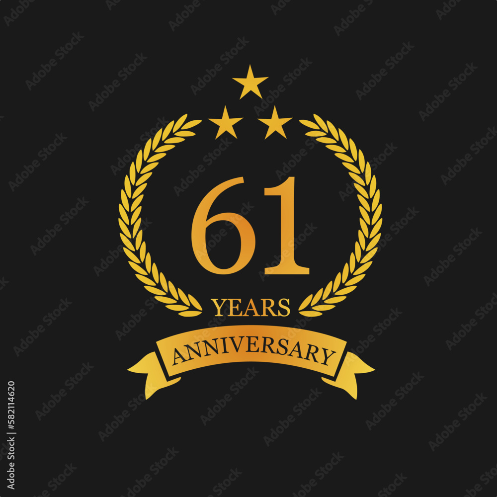 61 th Anniversary logo template illustration. suitable for you 61 th Anniversary logo template illustration. suitable for you