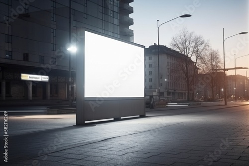 Empty billboard on the street, created with generative AI