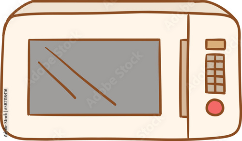 pastel kitchenware_pastel cream microwave_oven_file eps