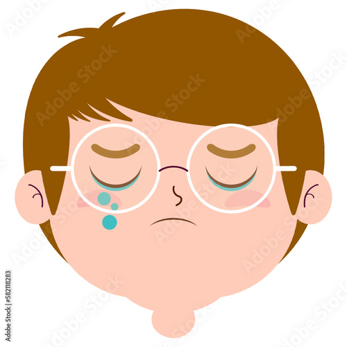 boy crying and scared face cartoon cute