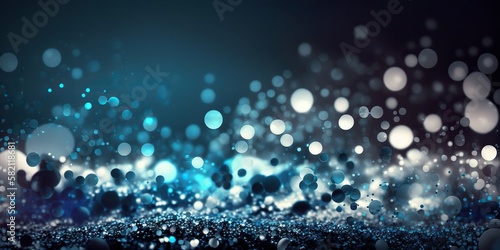 A Background of Sparkling blue Dust and Glitter, Generative AI © Creative Division