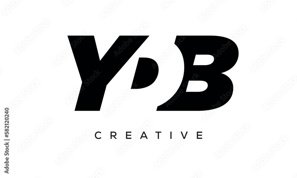 YDB letters negative space logo design. creative typography monogram vector YDB letters negative space logo design. creative typography monogram vector