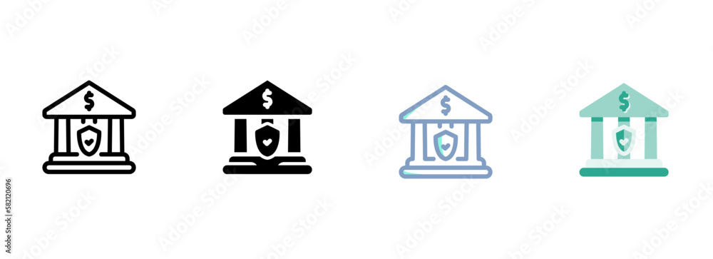 Simple vector icon on a theme bank, secure