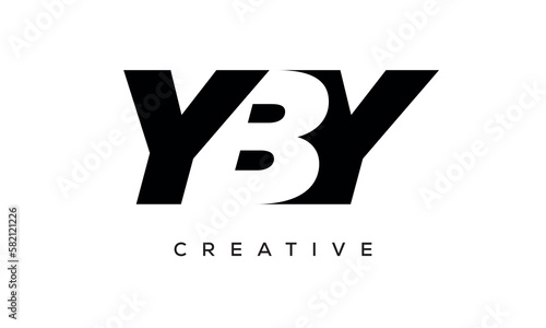 YBY letters negative space logo design. creative typography monogram vector	 photo