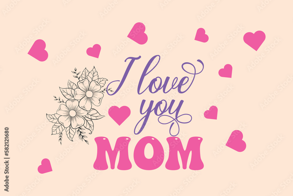 Mom and child love greeting card for happy mothers day