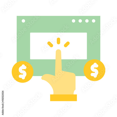 pay per click flat icon