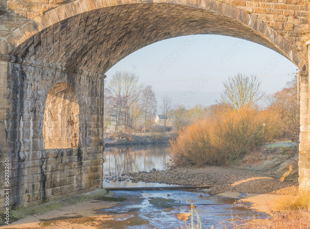 A bright frosty winter morning at Alston Arches, Haltwhistle, Northumberland