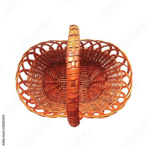 Traditional wicker basket isolated