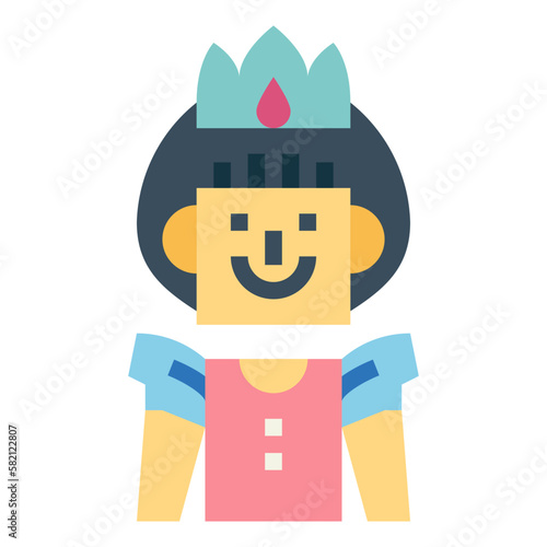 beauty pageant flat icon style