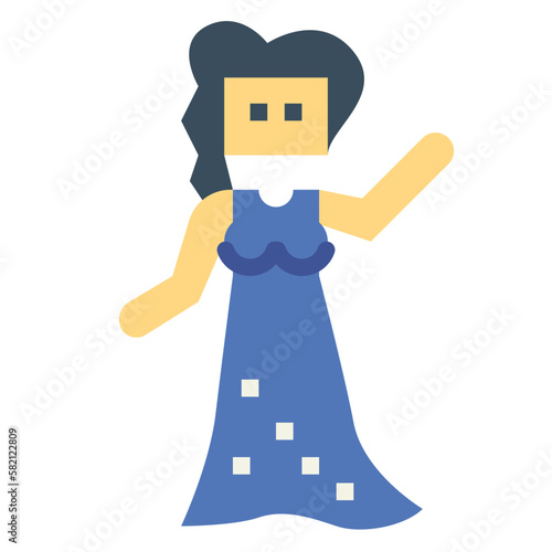 beauty pageant flat icon style