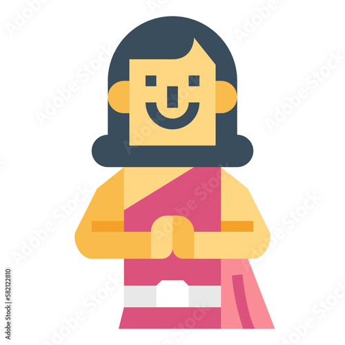 beauty pageant flat icon style