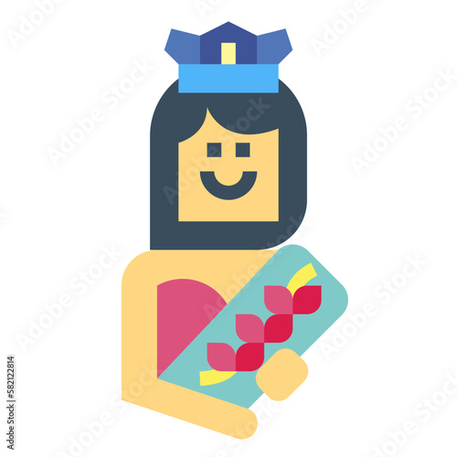 beauty pageant flat icon style