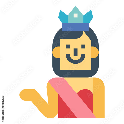 beauty pageant flat icon style