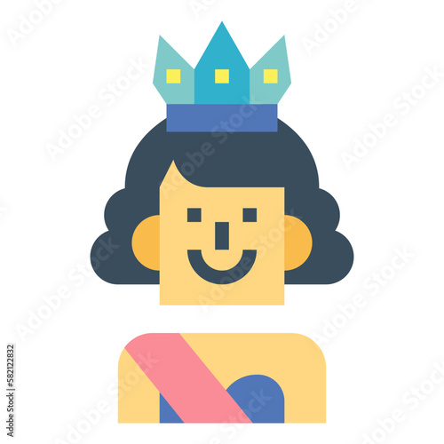 beauty pageant flat icon style