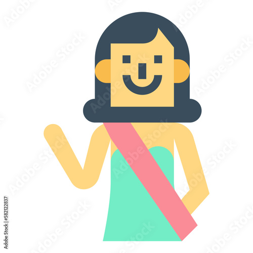 beauty pageant flat icon style