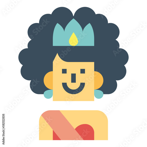 beauty pageant flat icon style