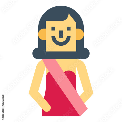beauty pageant flat icon style
