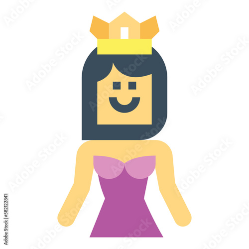beauty pageant flat icon style