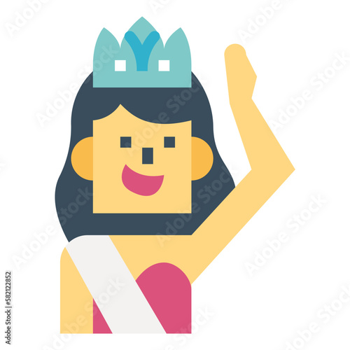 beauty pageant flat icon style