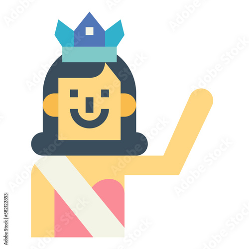 beauty pageant flat icon style