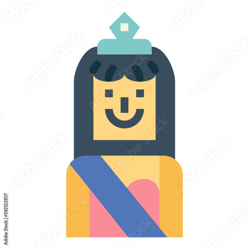 beauty pageant flat icon style