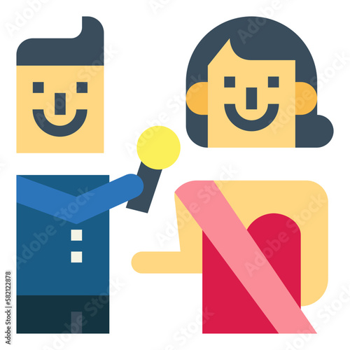 beauty pageant flat icon style