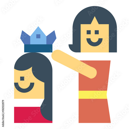 beauty pageant flat icon style
