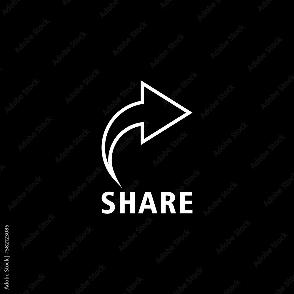 Share line icon . New newsletter sign isolated on black background Share line icon . New newsletter sign isolated on black background