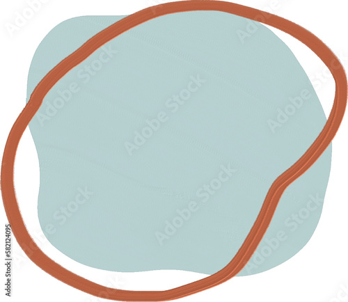 aesthetic shape light blue circle aesthetic shape with red brick line frame file eps
