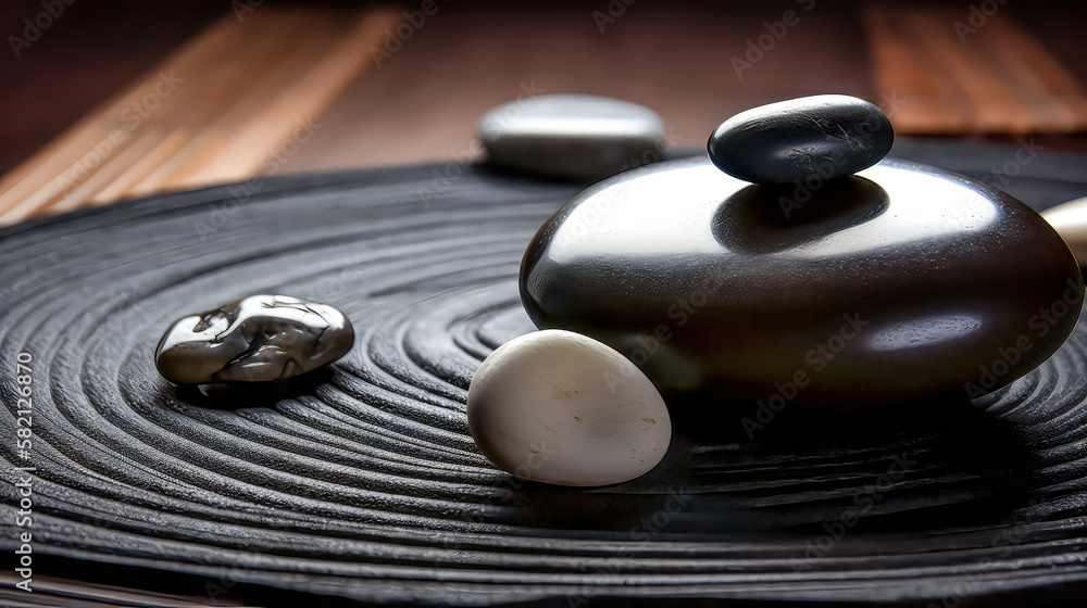 ZEN Feng Shui Ying Yang Meditation Raumgestaltung Dekoration Generative AI Didigital Art Hintergrund Wandbild Cover Spa ZEN Feng Shui Ying Yang Meditation Raumgestaltung Dekoration Generative AI Didigital Art Hintergrund Wandbild Cover Spa