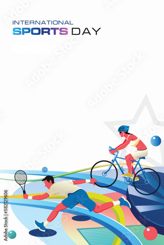 Sports Illustration Vector. Sports Day Illustration. Graphic Design for poster, banners, and flyer