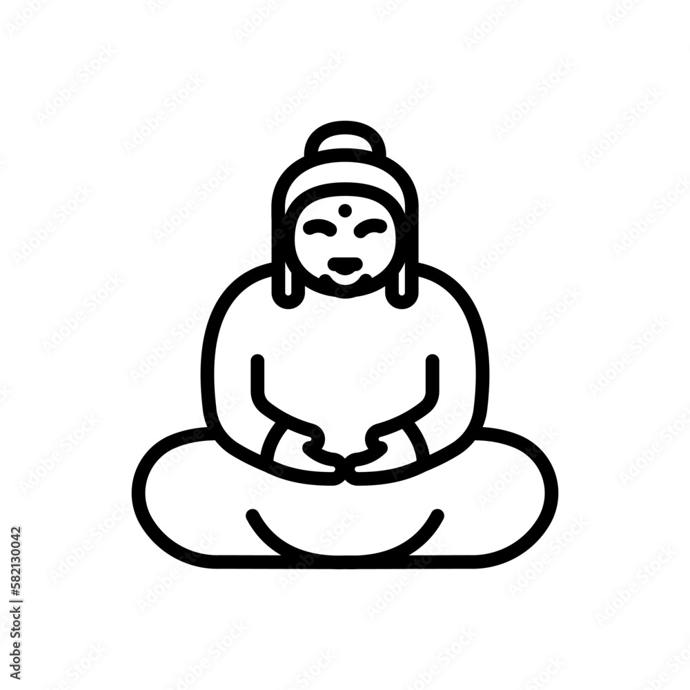Buddha vector icon. Vector sign in simple style isolated on white background. Buddha vector icon. Vector sign in simple style isolated on white background.